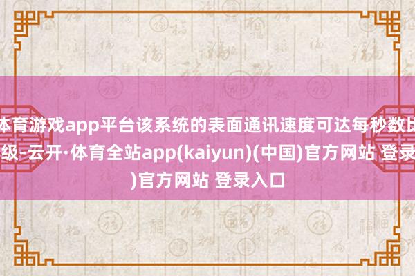 体育游戏app平台该系统的表面通讯速度可达每秒数比特量级-云开·体育全站app(kaiyun)(中国)官方网站 登录入口